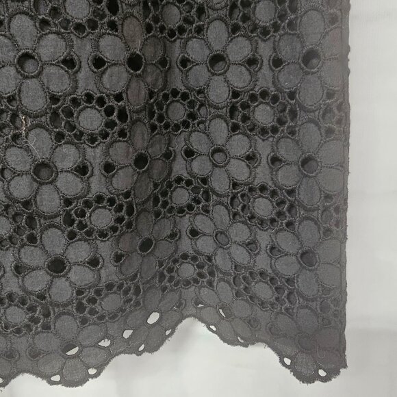 J. Crew Skirt Black Floral Crochet Eyelet Coquette Fairy Mini 12 - Picture 4 of 10
